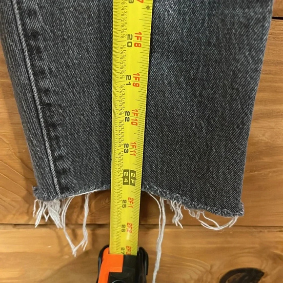 Levi’s premium 501S skinny women’s button fly jeans denim 27x30 faded black Y2K - Picture 4 of 13